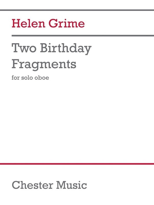 Grime - 2  Birthday Fragments For Solo Oboe Softcover Book (Oboe)