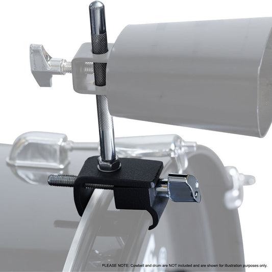 Maxtone Bass Drum Hoop Cowbell Holder with 10.2mm Knurled Rod