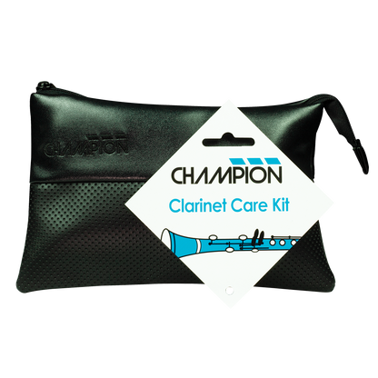 Champion Clarinet Care Kit with Cork Grease, Key Oil, Bore Oil, Pull-Through, Brush Set, Polishing Cloth, Mouthpiece Patches, and Pouch — view 2