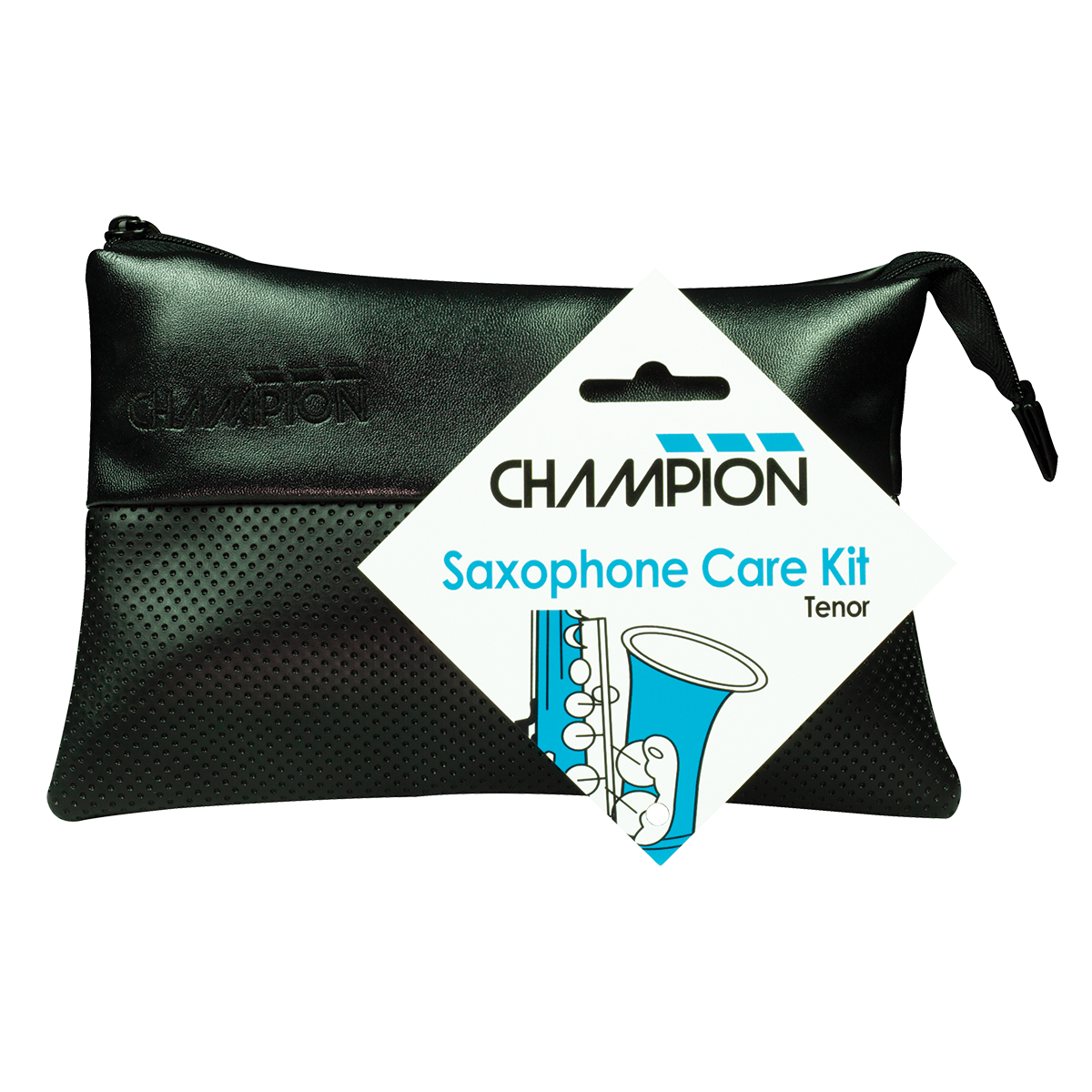 Champion Tenor Saxophone Care Kit with Cork Grease, Key Oil, Pull-Throughs, Brush Set, Polishing Cloth, Mouthpiece Patch, and Pouch — view 2
