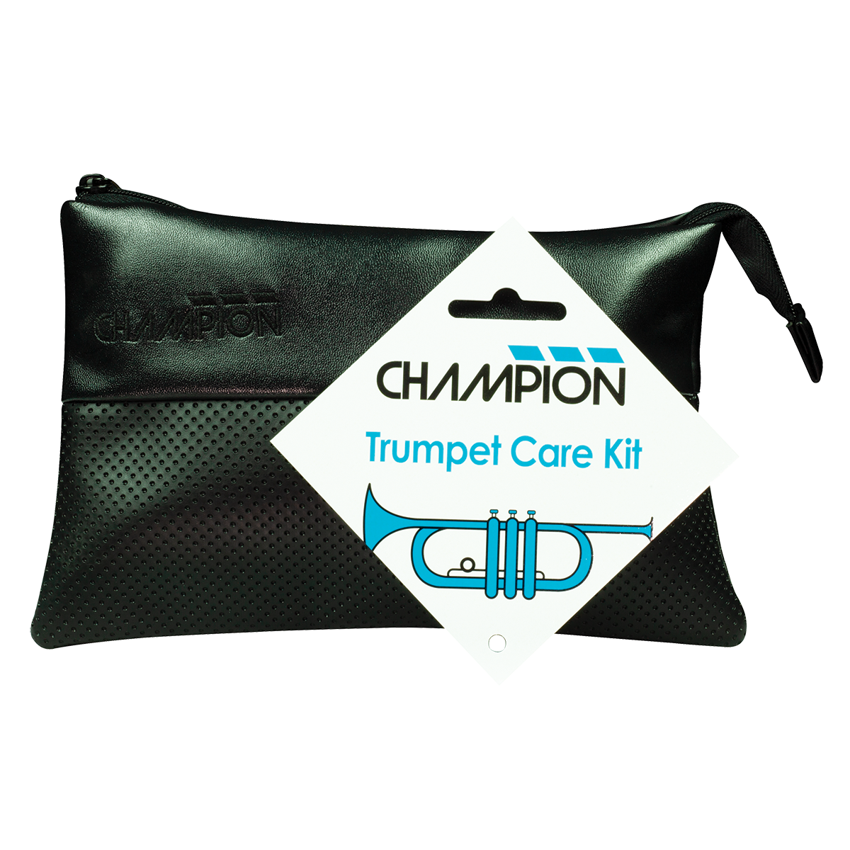 Champion Trumpet Care Kit with Tuning Slide Grease, Valve Oil, Brass Brush Set, Polishing Cloth, Trumpet Snake, and Accessory Pouch — view 2