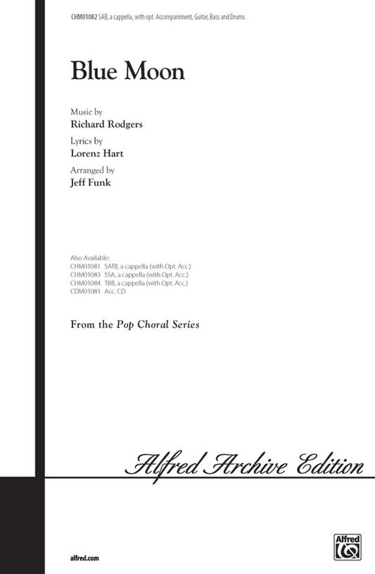 Blue Moon SAB Arrangement Funk Choral Sheet Music