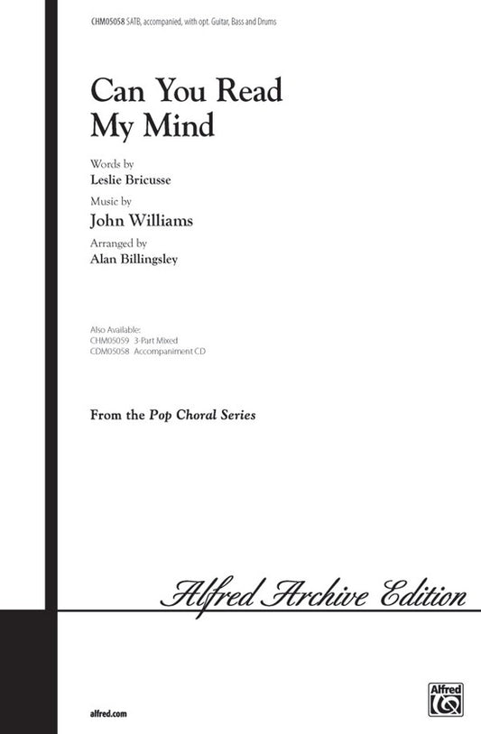 Can You Read My Mind SATB Choral Sheet Music