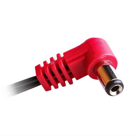 Cioks Type 2 L-Shape DC Plug 5.5/2.1mm 12mm Barrel 50cm Red