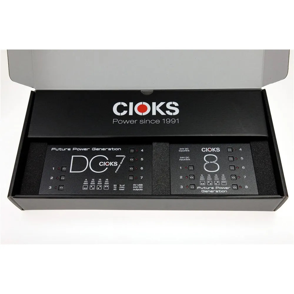 Cioks Superpower Bundle - DC7 & C8 Power Supply Package with 15 Isolated Outlets and USB Output
