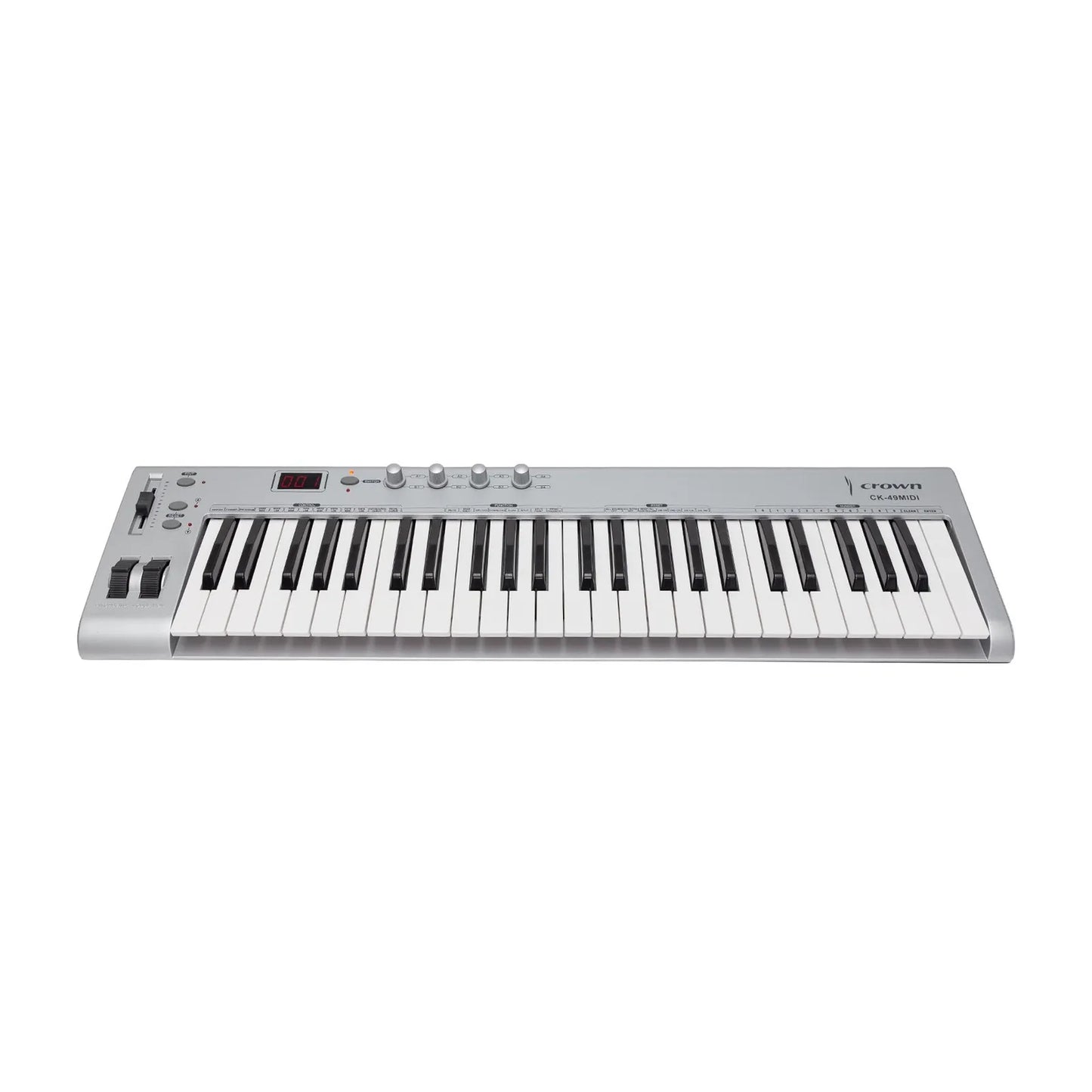 Crown CK-49 MIDI USB 49-Key Portable Keyboard Controller with Assignable Slider Pedal and Dual Sound Banks