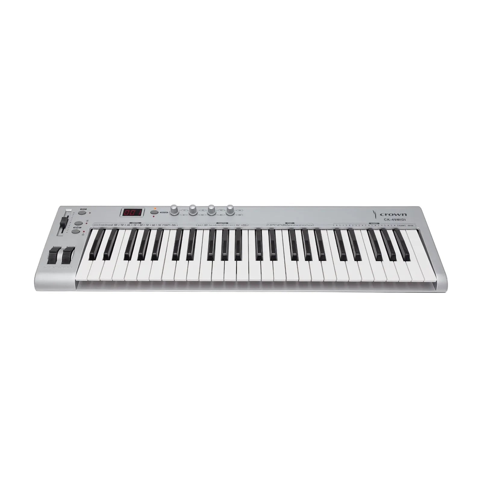 Crown CK-49 MIDI USB 49-Key Portable Keyboard Controller with Assignable Slider Pedal and Dual Sound Banks