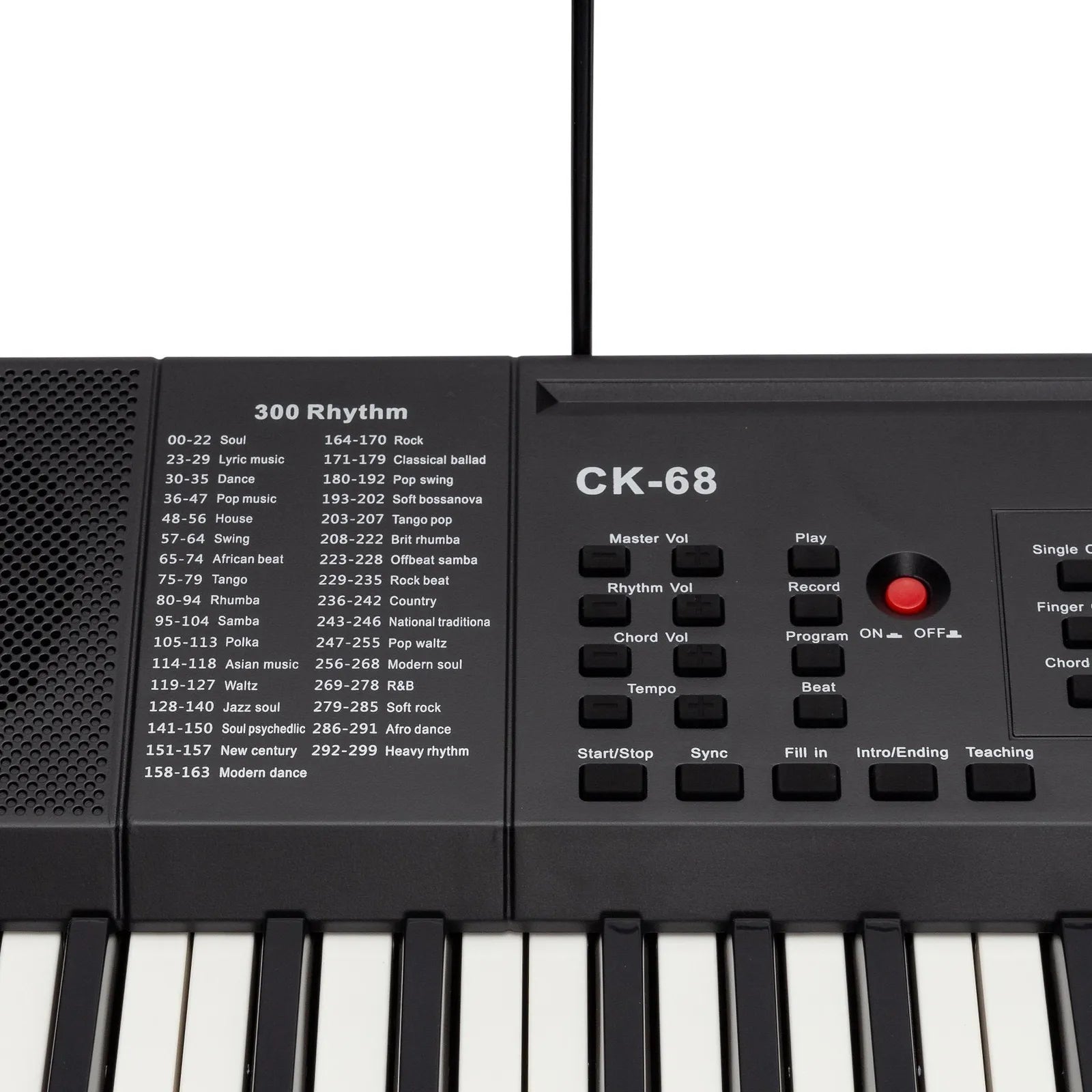 Crown CK-68 61-Key Touch Sensitive Portable Keyboard with MIDI, LCD Display, 300 Voices, 300 Rhythms, Teaching Functions, USB Compatibility — view 3