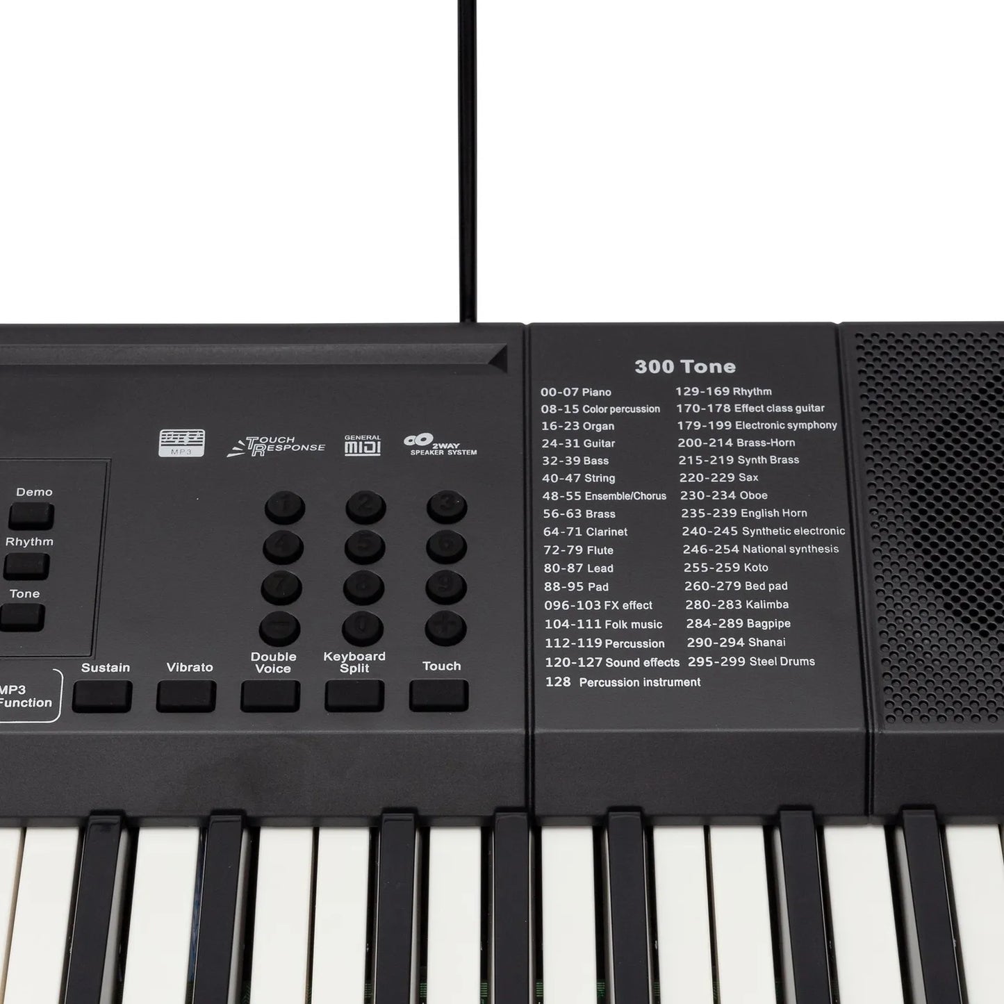 Crown CK-68 61-Key Touch Sensitive Portable Keyboard with MIDI, LCD Display, 300 Voices, 300 Rhythms, Teaching Functions, USB Compatibility — view 4