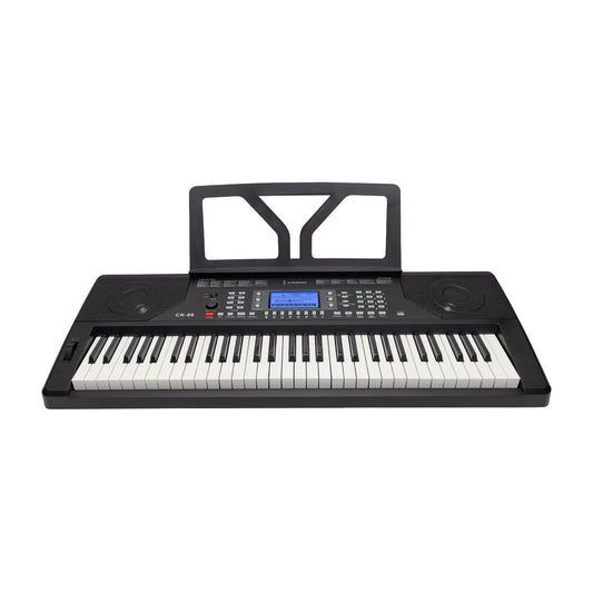 Crown CK-86 Touch Sensitive 61-Key Portable Keyboard with USB, LCD Display, 300 Voices, 300 Rhythms, Teaching Functions, Power Adapter Included