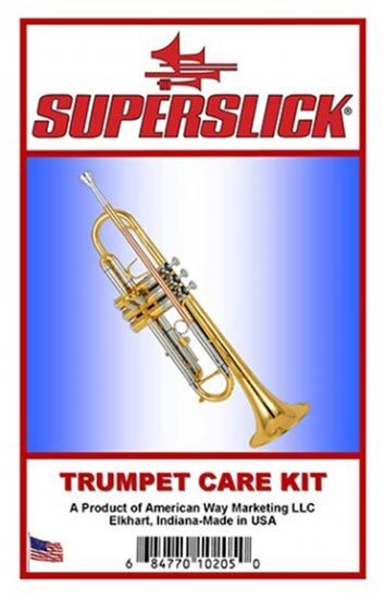 Superslick Trumpet and Cornet Care Kit with Valve Oil, Grease, Brushes, and Cleaning Cloth