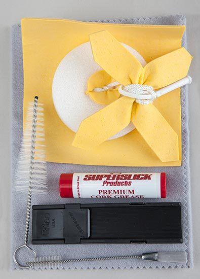 Superslick Tenor Saxophone Care Kit with Polish Cloth, Cork Grease, Swabs, Reedguard, Mouthpiece Brush, and Maintenance Instructions — view 2