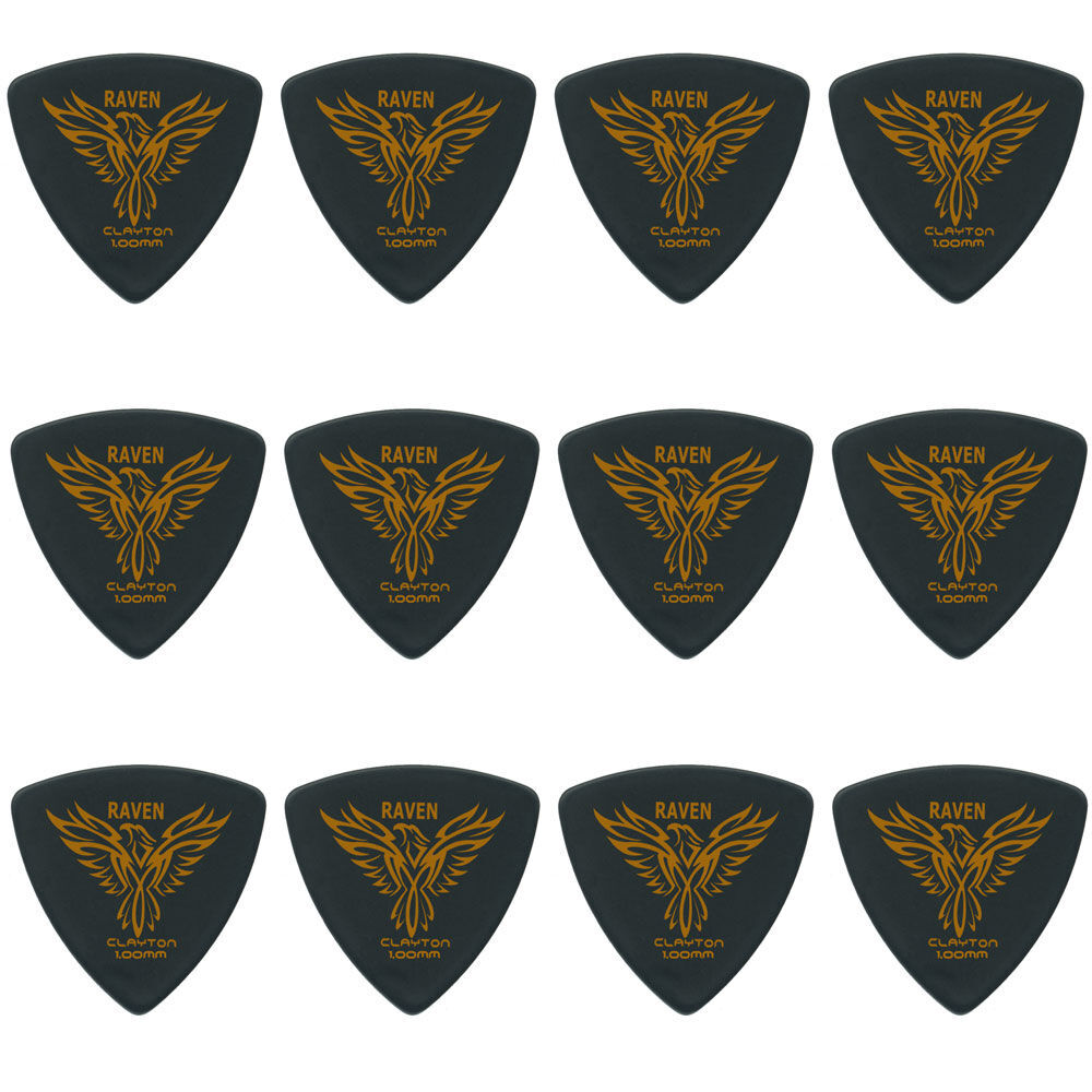 Clayton Black Raven Triangle Guitar Picks 1.00mm - 12 Pack — view 2