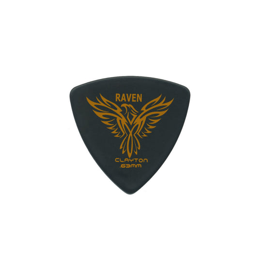 Clayton Black Raven Triangle Guitar Picks 0.63mm - 12 Pack