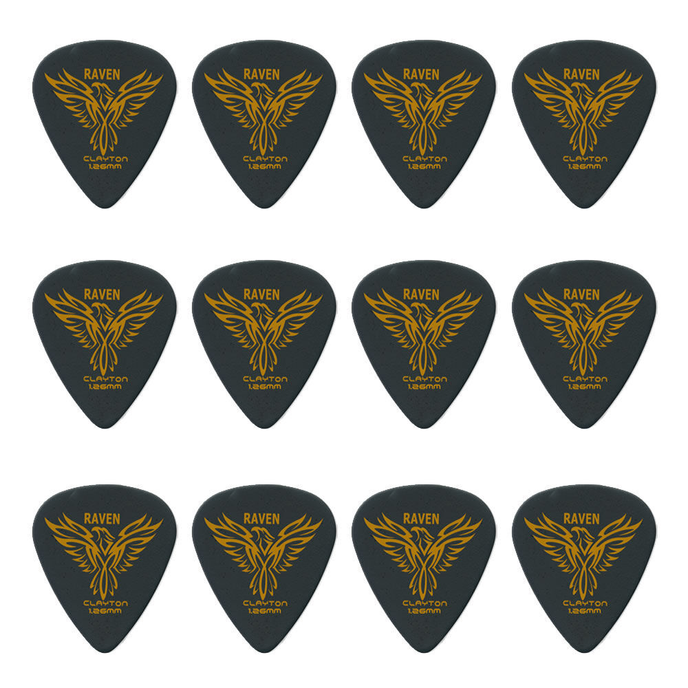 Clayton Black Raven Guitar Picks 1.26mm - 12 Pack — view 2