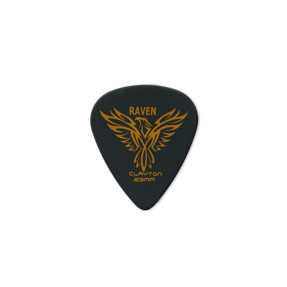 Clayton Black Raven Guitar Picks 0.63mm - 12 Pack