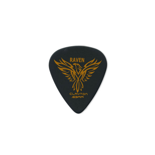 Clayton Black Raven Guitar Picks 0.63mm - 12 Pack