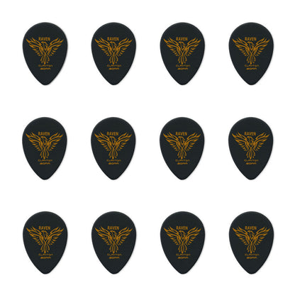 Clayton Black Raven Small Teardrop Guitar Picks 0.80mm - 12 Pack — view 2