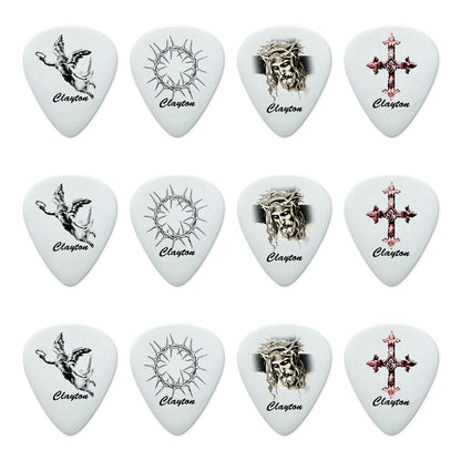 Clayton Christian Guitar Picks 1.00mm - 12 Pack, Standard Shape, Acetal Material, Four Designs