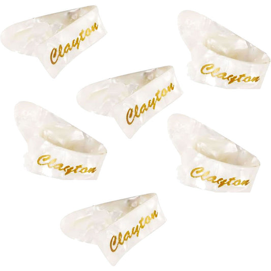 Clayton Celluloid Medium Thumb Picks - Pearl Finish - 6 Pack