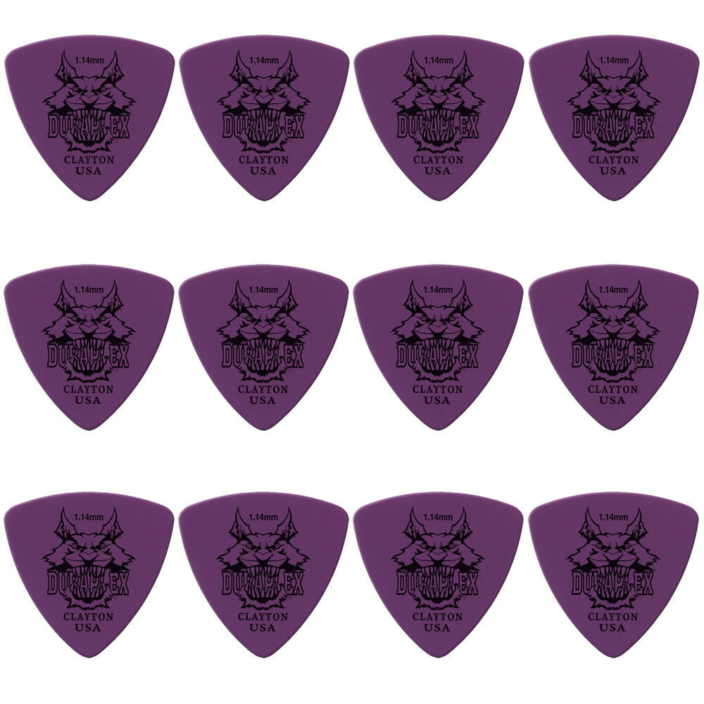 Clayton Duraplex Rounded Triangle Guitar Picks, 1.14mm, 12 Pack - Delrin Material, Durable Design, Made in the USA — view 2