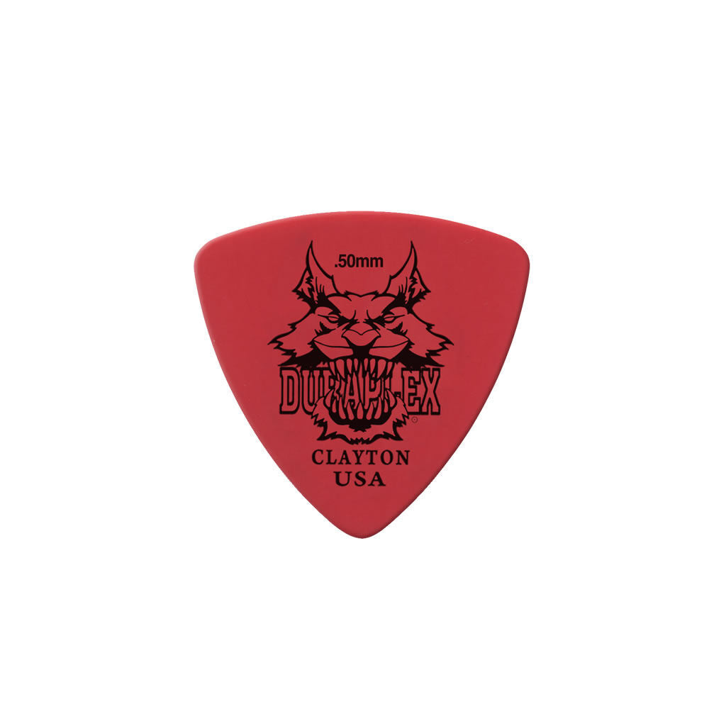 Clayton Duraplex Rounded Triangle Guitar Picks (0.50mm) - 12 Pack, Delrin Material, Durable Design, Made in USA