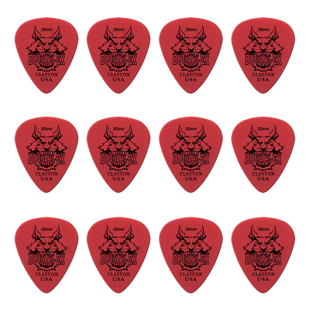 Clayton Duraplex Standard Guitar Picks 0.50mm - 12 Pack, Delrin Material, Durable Design, Made in USA — view 2