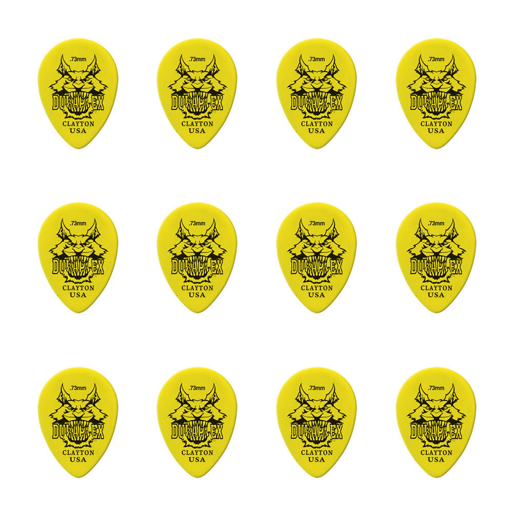Clayton Duraplex Small Teardrop Guitar Picks 0.73mm - 12 Pack — view 2