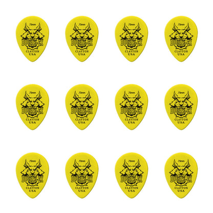 Clayton Duraplex Small Teardrop Guitar Picks 0.73mm - 12 Pack — view 2