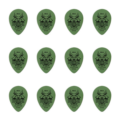 Clayton Duraplex Small Teardrop Guitar Picks 0.88mm - 12 Pack — view 2