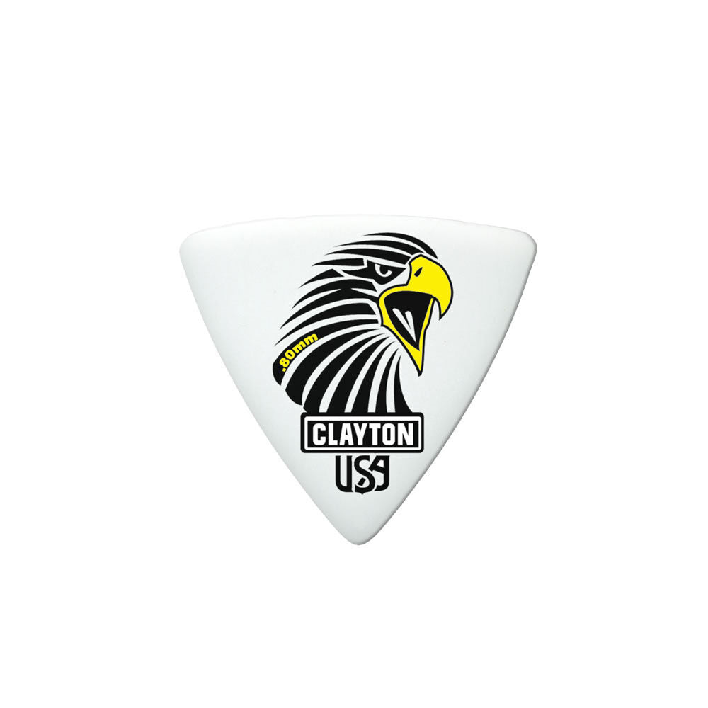 Clayton Acetal Sharp Triangle Guitar Picks (0.80mm) - 12 Pack