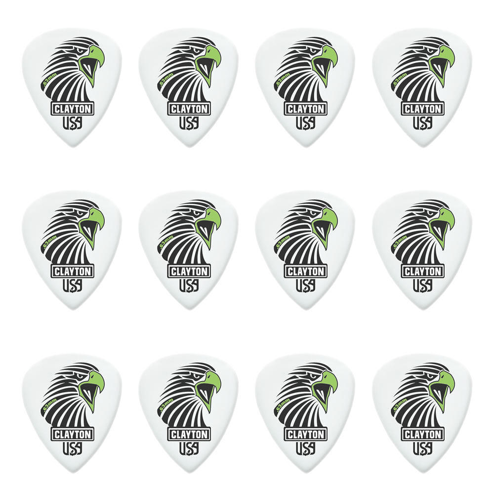 Clayton Acetal Sharp Eagle Guitar Picks 0.63mm - 12 Pack — view 2