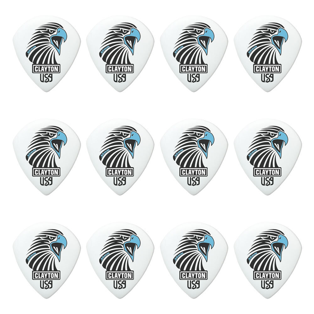Clayton Acetal Sharp Teardrop Guitar Picks (0.50mm) - 12 Pack — view 2