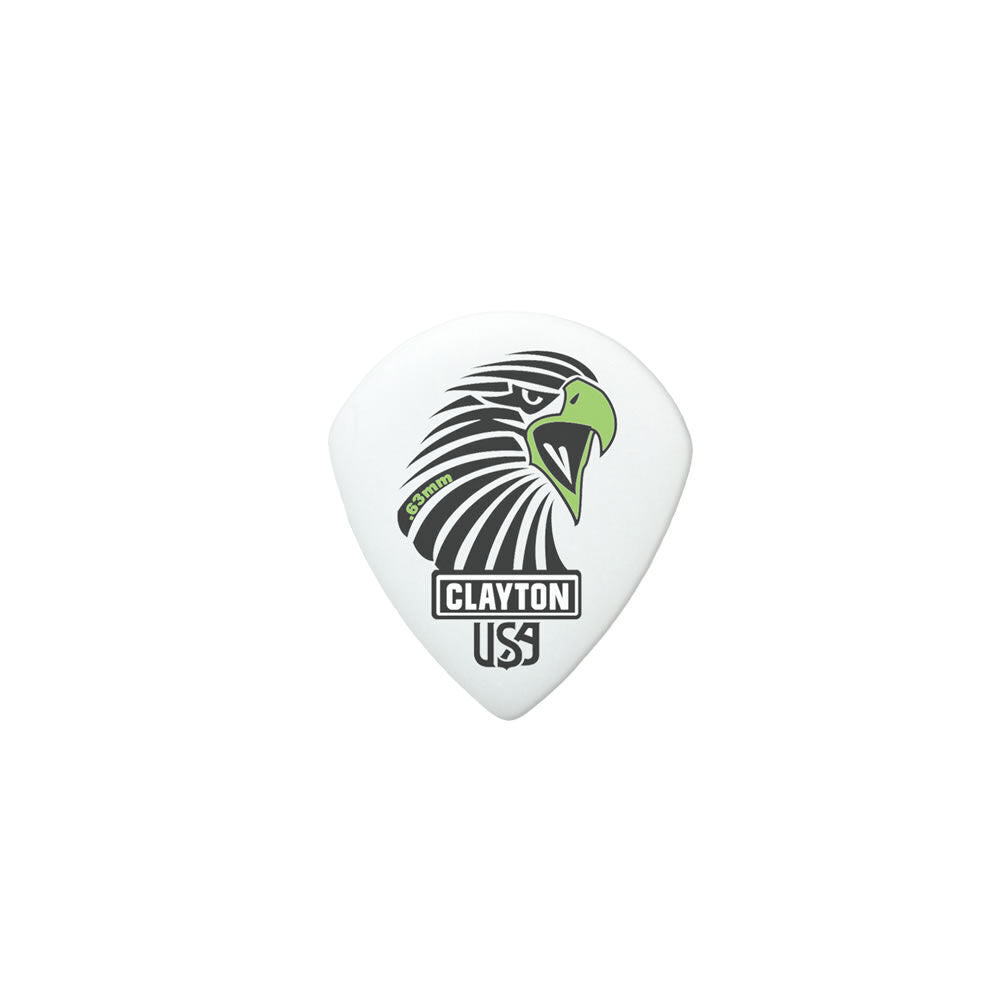 Clayton Acetal Sharp Teardrop Guitar Picks 0.63mm - 12 Pack