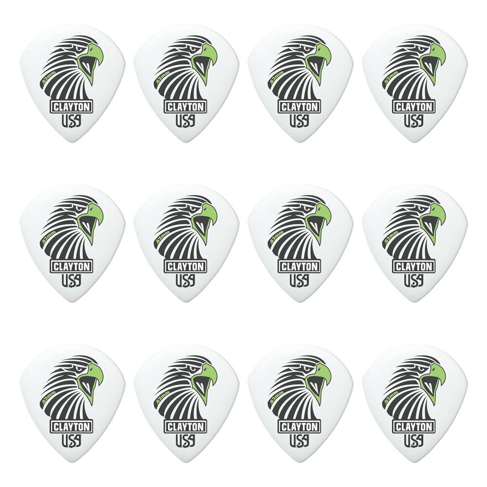 Clayton Acetal Sharp Teardrop Guitar Picks 0.63mm - 12 Pack — view 2
