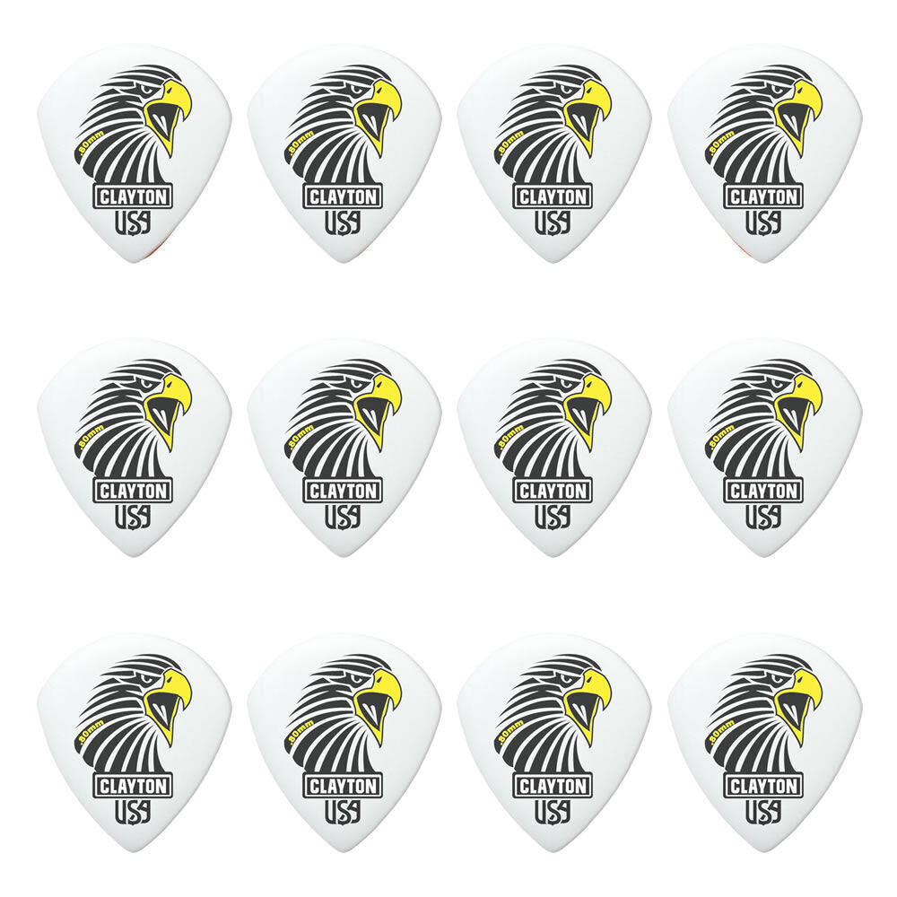 Clayton Acetal Eagle Sharp Teardrop Guitar Picks 0.80mm - 12 Pack — view 2