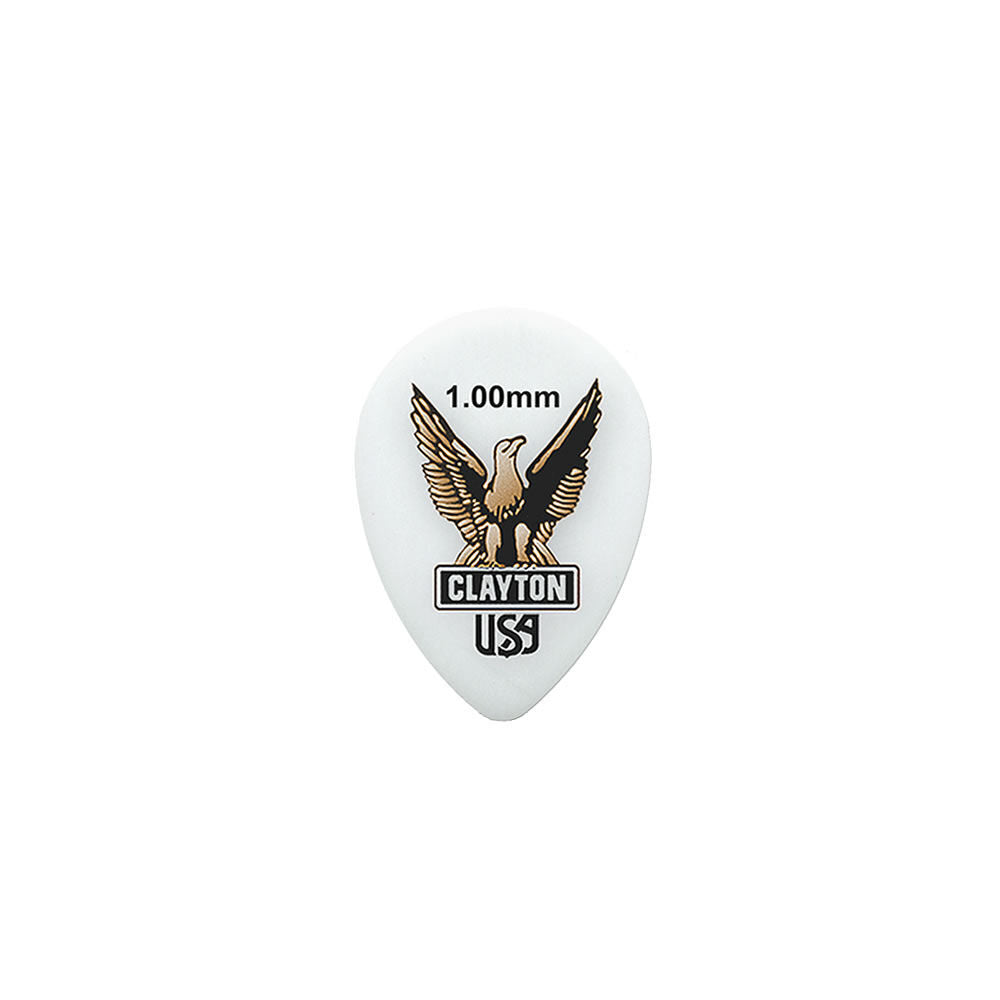 Clayton Acetal Eagle Small Teardrop Guitar Picks 1.00mm - 12 Pack