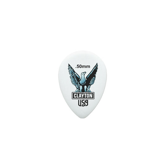 Clayton Acetal Eagle Small Teardrop Guitar Picks 0.50mm - 12 Pack