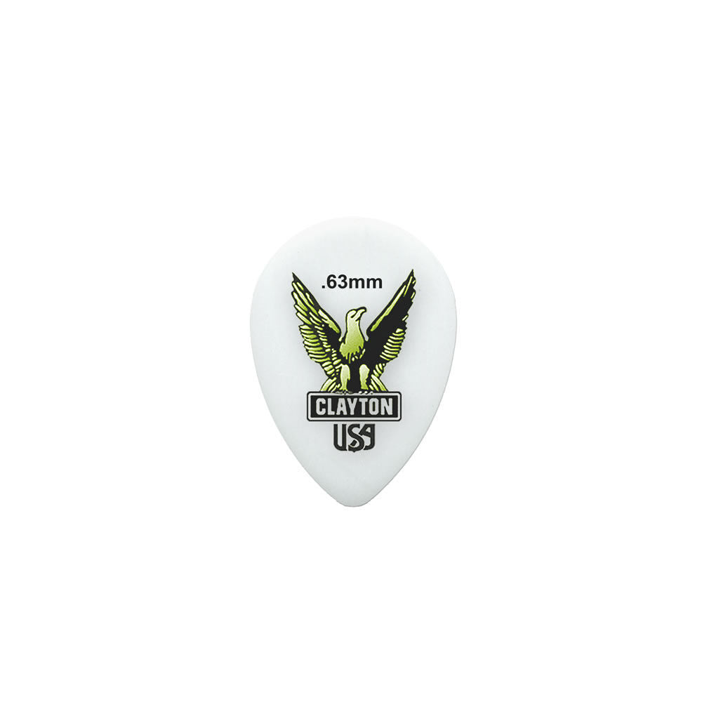 Clayton Acetal Eagle Small Teardrop Guitar Picks 0.63mm - 12 Pack
