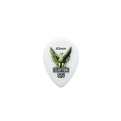 Clayton Acetal Eagle Small Teardrop Guitar Picks 0.63mm - 12 Pack