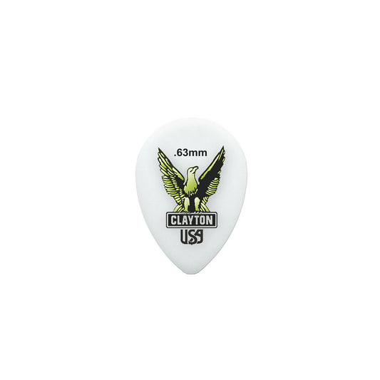 Clayton Acetal Eagle Small Teardrop Guitar Picks 0.63mm - 12 Pack