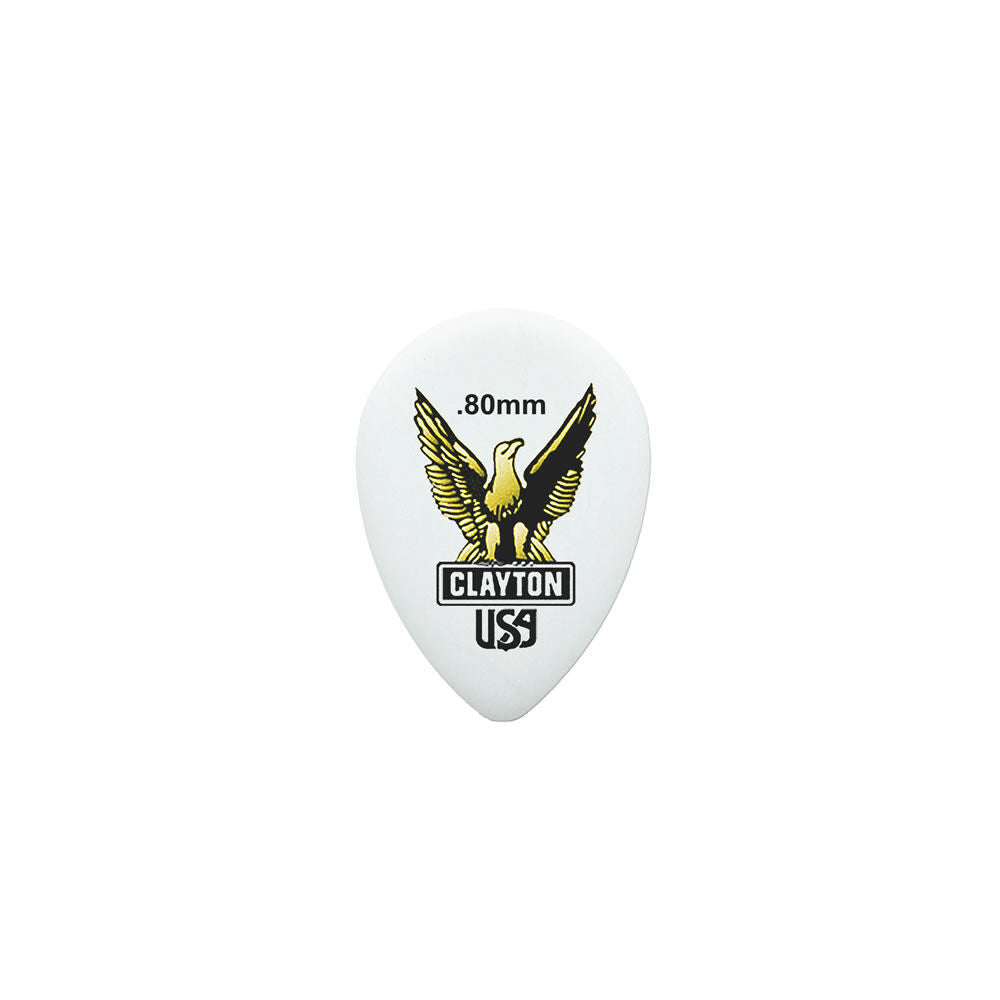 Clayton Acetal Eagle Small Teardrop Guitar Picks 0.80mm - 12 Pack