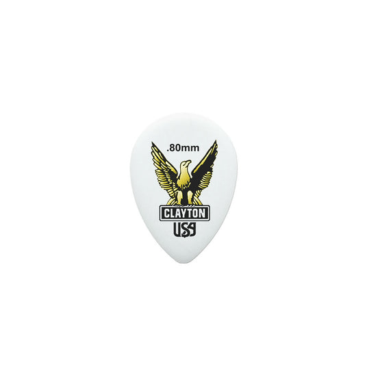 Clayton Acetal Eagle Small Teardrop Guitar Picks 0.80mm - 12 Pack