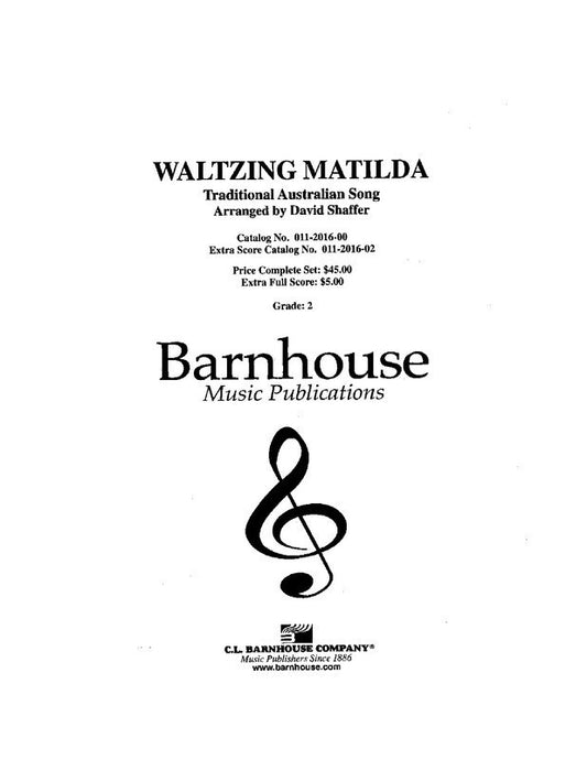 Waltzing Matilda Concert Band 2 Score/Parts