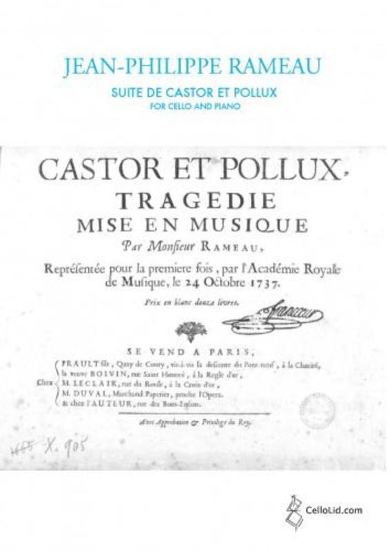 Rameau - Suite From Castor And Pollux For Cello/Piano Softcover Book (Cello)