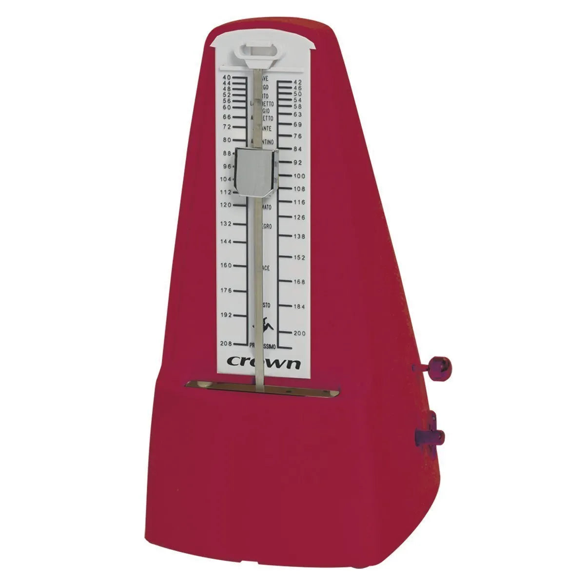 Crown CM-18-RED Traditional Metronome with Adjustable Bell and Swinging Pendulum