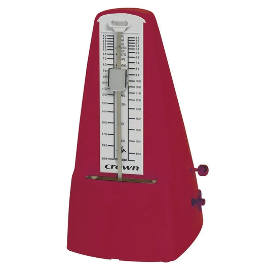 Crown CM-18-RED Traditional Metronome with Adjustable Bell and Swinging Pendulum