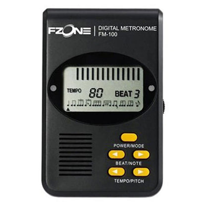 FZONE Digital Metronome with Earpiece & Speaker - 30-260 BPM, 3 x AAA Batteries Included