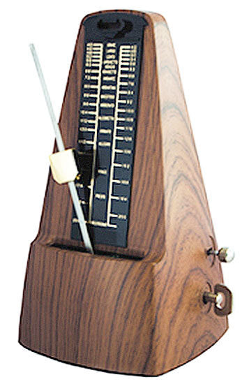 Cherry Metronome with Metal Mechanism & Bell in Light Walnut Plastic Casing, 40-208 bpm, Dimensions: 205mm x 103mm x 118mm, Weight: 480g