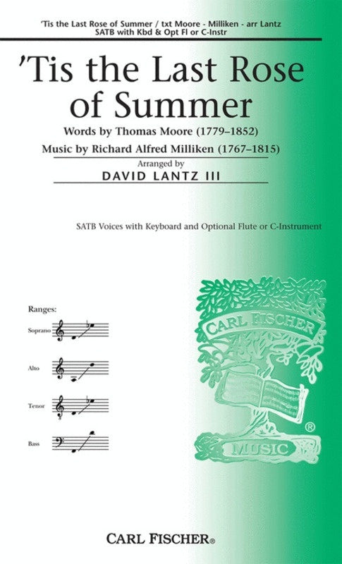 Tis The Last Rose Of Summer SATB Piano (Opt Fl)